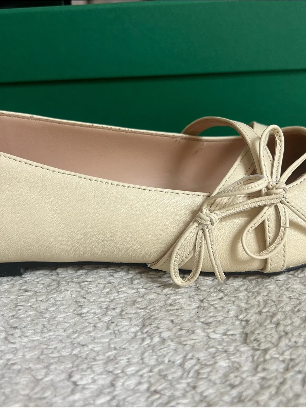 J.Crew Women's Cream Square-Toe Mary Jane Flats with Bows